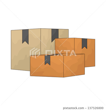 Illustration of Stack of Boxes 137326800