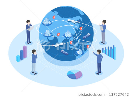 Business people discussing global business strategies Business people discussing global business strategies 137327642