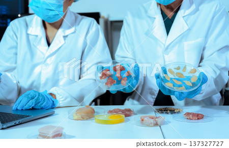 Control experts inspect the concentration of chemical residues. hazards, standard, find prohibited substances, contaminate. Control experts inspect the concentration of chemical residues. hazards, standard, find prohibited substances, contaminate. 137327727