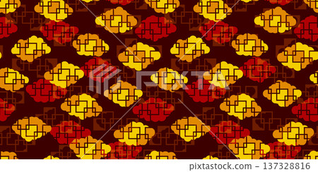 Warm-colored clouds and square patterns Warm-colored clouds and square patterns 137328816