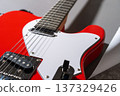 Electric Guitar Body Close-Up on gray background 137329426