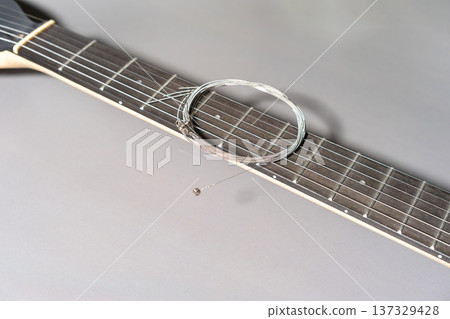 Guitar Neck with Strings Guitar Neck with Strings 137329428