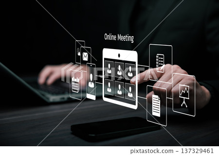 Online Meeting and Virtual Team Collaboration Concept 137329461