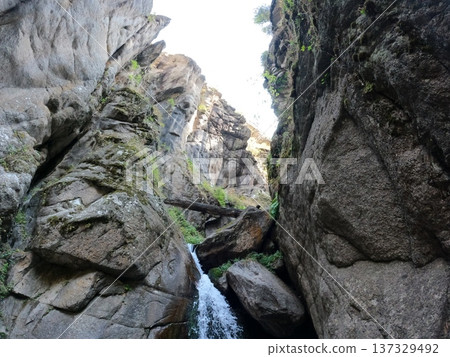 Beautiful Waterfall In The Mountains Beautiful Waterfall In The Mountains 137329492