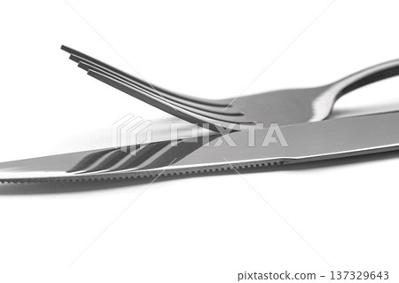 Fork  and  Knife on white background 137329643