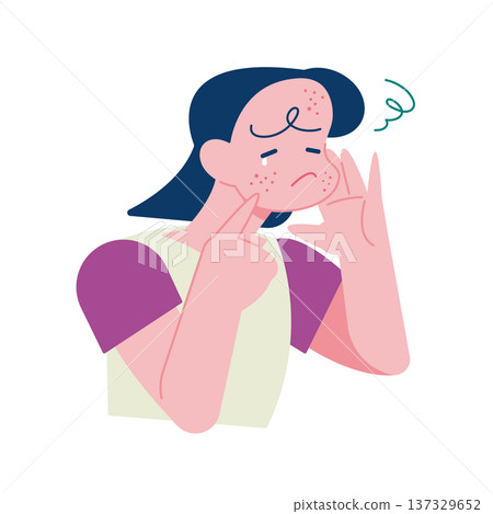 患有痤瘡、粉刺、濕疹和嚴重臉部皮膚問題的人 137329652