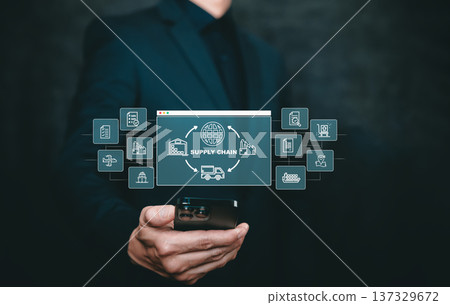 Digital Supply Chain Management and Global Logistics Network Concept 137329672