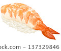 逼真的蝦壽司插圖 137329846