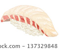 逼真的鯛魚壽司插圖 137329848