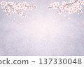 Cherry blossom scene, spring frame, watercolor style, dark blue background 137330048