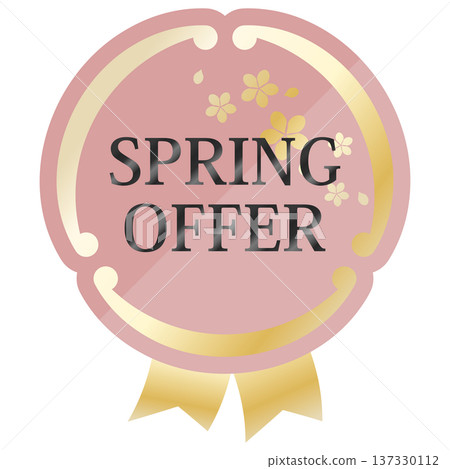 Luxurious spring promotional emblem in dusty pink and gold Luxurious spring promotional emblem in dusty pink and gold 137330112