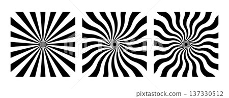 Monochrome Retro Sunburst Background. Radial sun light background. Circus backdrop. 137330512