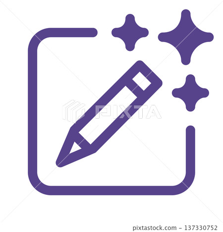 Text and document generative AI tool icon representing artificial intelligence for writing, content creation, and document automation. Modern outline symbol for smart text generation and productivity Text and document generative AI tool icon representing artificial intelligence for writing, content creation, and document automation. Modern outline symbol for smart text generation and productivity 137330752