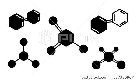 Black Solid Alcohol Solvent Silhouettes Set of Six on White Background Black Solid Alcohol Solvent Silhouettes Set of Six on White Background 137330967