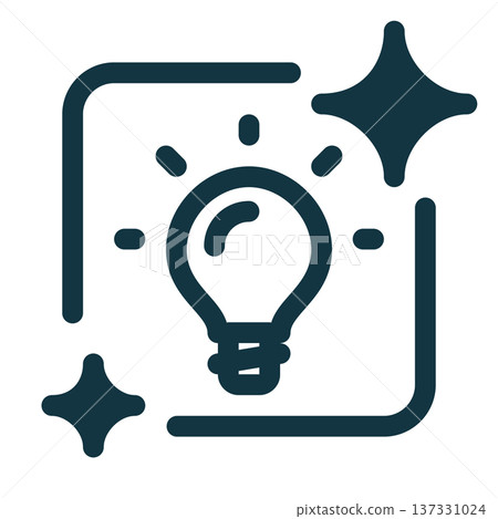 AI research and idea tool bulb icon. Minimal outline design representing artificial intelligence, innovation, creativity, brainstorming, digital technology, and smart ideas. AI research and idea tool bulb icon. Minimal outline design representing artificial intelligence, innovation, creativity, brainstorming, digital technology, and smart ideas. 137331024