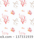 Watercolor seamless Sea life pattern  137331939