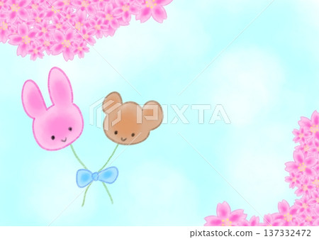 Balloons passing through the cherry blossoms 137332472