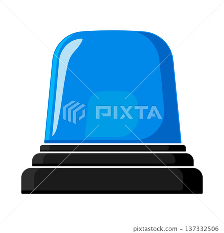 Blue emergency siren light icon, without background 137332506