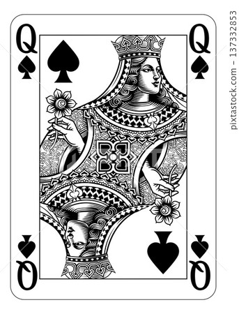 Queen of Spades Design from Deck of Playing Cards Queen of Spades Design from Deck of Playing Cards 137332853