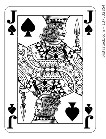 Jack of Spades Design from Deck of Playing Cards 137332854