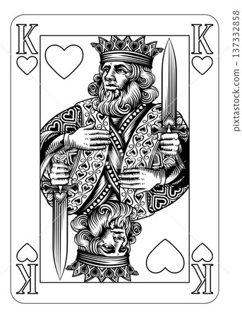 King of Hearts Design from Deck of Playing Cards King of Hearts Design from Deck of Playing Cards 137332858