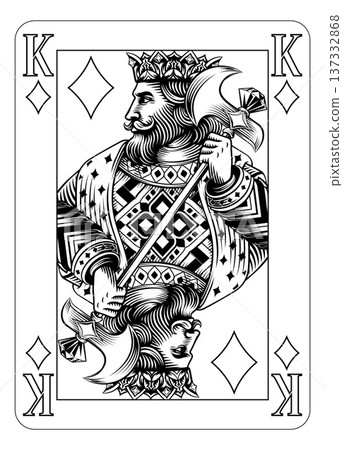 King of Diamonds Design from Deck of Playing Cards 137332868