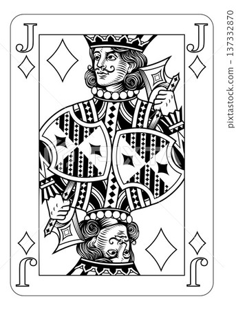 Jack of Diamonds Design from Deck of Playing Cards Jack of Diamonds Design from Deck of Playing Cards 137332870
