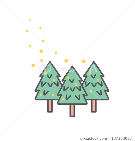 雪松樹散播花粉的簡圖。向量圖。 雪松樹散播花粉的簡圖。向量圖。 137333033