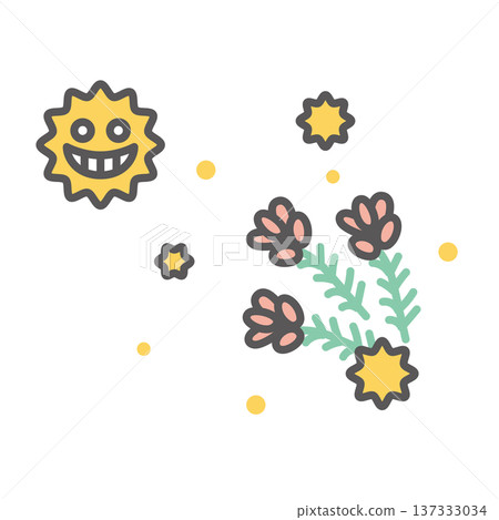 雪松花粉散落的簡單插圖向量圖 雪松花粉散落的簡單插圖向量圖 137333034
