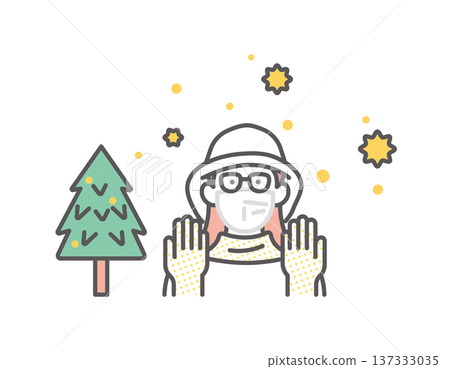 Simple illustration of a woman taking measures against hay fever Vector illustration 137333035