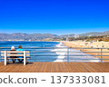 從洛杉磯聖莫尼卡碼頭眺望海灘 137333081