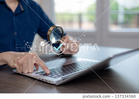Digital Verification and Online Security Compliance Audit Concept 137334360