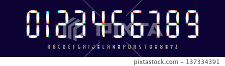 Color Numbers Letters Alphabet Font for Kid Birthday Years Logo, Corporate Anniversary Sign, Race Sport Team Jersey Numeric. Colorful Cutout Paper Typographic Design. Sports Num. Vector Illustration Color Numbers Letters Alphabet Font for Kid Birthday Years Logo, Corporate Anniversary Sign, Race Sport Team Jersey Numeric. Colorful Cutout Paper Typographic Design. Sports Num. Vector Illustration 137334391