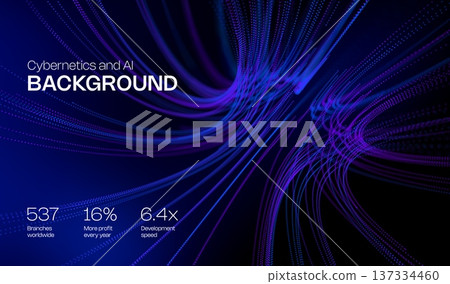 Abstract future ai background with blue big data and digital dots for tech and technology science presentation. Line cyber business network 3d backdrop. Connection graphic design. Abstract future ai background with blue big data and digital dots for tech and technology science presentation. Line cyber business network 3d backdrop. Connection graphic design. 137334460