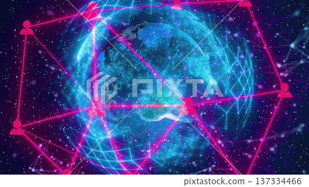 Abstract digital Earth with connection dots. Computer generated 3d render Abstract digital Earth with connection dots. Computer generated 3d render 137334466