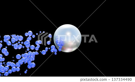 Attraction of spheres. Computer generated 3d render 137334490