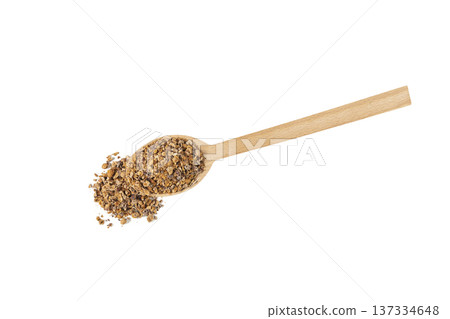 Crataegus, commonly called hawthorn, quickthorn,thornapple, May-tree, whitethorn, Mayflower or hawberry on wooden spoon isolated on white background. Crataegus, commonly called hawthorn, quickthorn,thornapple, May-tree, whitethorn, Mayflower or hawberry on wooden spoon isolated on white background. 137334648