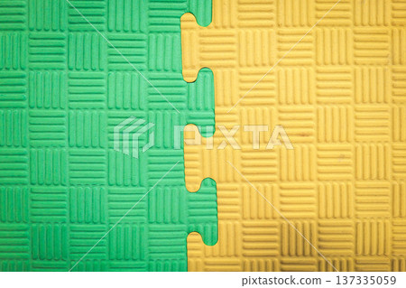 Connected EVA Floor Panels Form Two Color Fields 137335059
