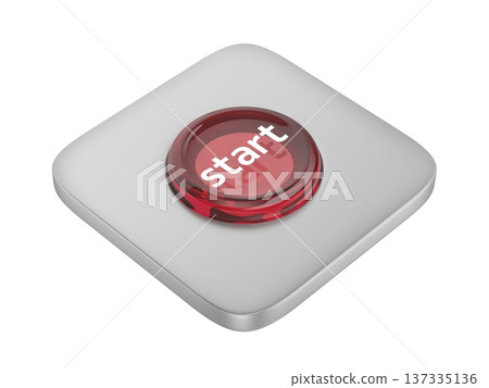 Red round start button Red round start button 137335136