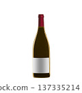 red wine bottle with blank label isolated on white background. 137335214