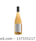 rose wine bottle with blank label isolated on white background. 137335217