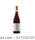red wine bottle with blank label isolated on white background. 137335219