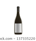 red wine bottle with blank label isolated on white background. 137335220
