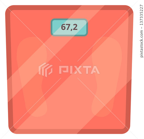 Floor scales. Body weight measure. Gym equipment Floor scales. Body weight measure. Gym equipment 137335227