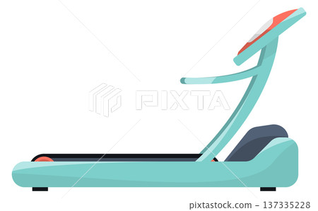 Treadmill cartoon icon. Cardio workout gym exercise Treadmill cartoon icon. Cardio workout gym exercise 137335228