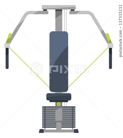 Cable gym machine icon. Weight training equipment Cable gym machine icon. Weight training equipment 137335231