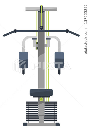Chest pack fly machine. Gym exercise icon 137335232