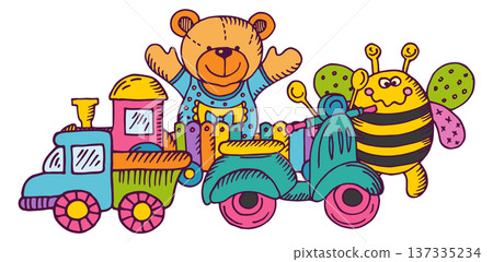 Happy baby toys ride train color child game Happy baby toys ride train color child game 137335234