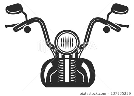 Motorbike emblem in retro style. Motorcycle black tattoo 137335239