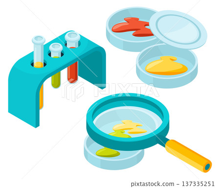 Medical lab research cartoon icon. Blood test laboratory 137335251